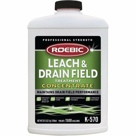 ROEBIC K-570 1 Qt. Concentrate Septic Tank Treatment Leach and Drainfield Cleaner K570-Q-4